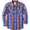 image:imageDubinik Pearl Snap Shirts for Men Long Sleeve Western Shirt for Mens Vintage Casual Plaid Cowboy Country ButtonOrange  Royal Blue