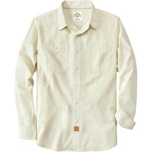 image:imageDubinik Chambray Shirt Men Cotton Mens Button Up Shirts Long Sleeve Casual Work with 2 Pockets Regular FitCream