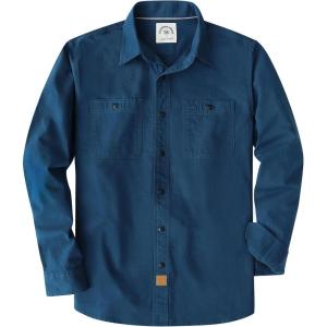 image:imageDubinik Chambray Shirt Men Cotton Mens Button Up Shirts Long Sleeve Casual Work with 2 Pockets Regular FitNavy Blue