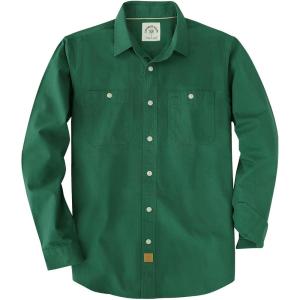 image:imageDubinik Chambray Shirt Men Cotton Mens Button Up Shirts Long Sleeve Casual Work with 2 Pockets Regular FitOlive Green