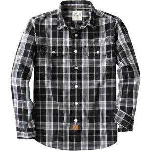 image:imageDubinik Mens Casual Plaid Shirt Long Sleeve Regular Fit Button Down Work Shirts with 2 Pocket Soft Lightweight Everyday WearBlack and Gray