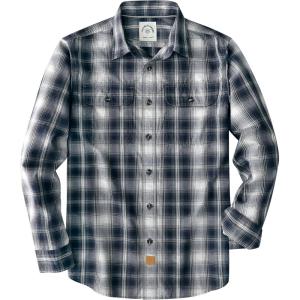 image:imageDubinik Mens Casual Plaid Shirt Long Sleeve Regular Fit Button Down Work Shirts with 2 Pocket Soft Lightweight Everyday WearBlue White and Gray