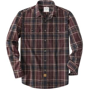image:imageDubinik Mens Casual Plaid Shirt Long Sleeve Regular Fit Button Down Work Shirts with 2 Pocket Soft Lightweight Everyday WearBrown