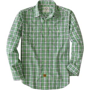 image:imageDubinik Mens Casual Plaid Shirt Long Sleeve Regular Fit Button Down Work Shirts with 2 Pocket Soft Lightweight Everyday WearGreen and White