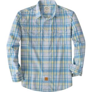 image:imageDubinik Mens Casual Plaid Shirt Long Sleeve Regular Fit Button Down Work Shirts with 2 Pocket Soft Lightweight Everyday WearLight Blue and Yellow