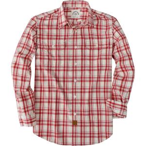 image:imageDubinik Mens Casual Plaid Shirt Long Sleeve Regular Fit Button Down Work Shirts with 2 Pocket Soft Lightweight Everyday WearRed and White