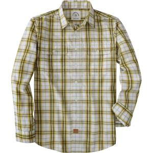 image:imageDubinik Mens Casual Plaid Shirt Long Sleeve Regular Fit Button Down Work Shirts with 2 Pocket Soft Lightweight Everyday WearYellow and White