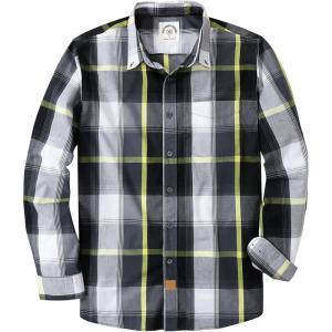 image:imageDubinik Mens Long Sleeve Button Down Shirts Plaid Casual Work Cotton Vintage Soft with Pocket Regular FitBlack White and Yellow 052
