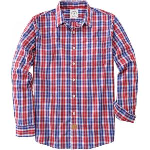 image:imageDubinik Mens Long Sleeve Button Down Shirts Plaid Casual Work Cotton Vintage Soft with Pocket Regular FitBlue Red 052