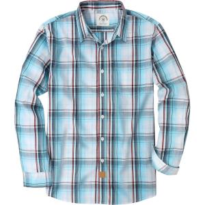 image:imageDubinik Mens Long Sleeve Button Down Shirts Plaid Casual Work Cotton Vintage Soft with Pocket Regular FitBlue White and Red 052