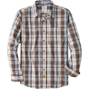 image:imageDubinik Mens Long Sleeve Button Down Shirts Plaid Casual Work Cotton Vintage Soft with Pocket Regular FitBrown Blue 052