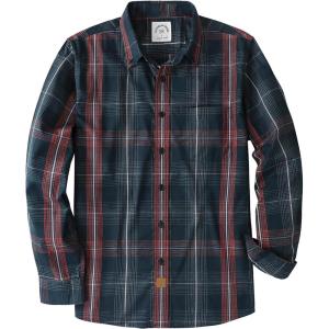 image:imageDubinik Mens Long Sleeve Button Down Shirts Plaid Casual Work Cotton Vintage Soft with Pocket Regular FitDark Green and Red 052