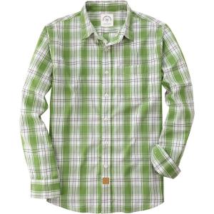 image:imageDubinik Mens Long Sleeve Button Down Shirts Plaid Casual Work Cotton Vintage Soft with Pocket Regular FitGreen White 052