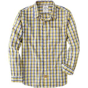 image:imageDubinik Mens Long Sleeve Button Down Shirts Plaid Casual Work Cotton Vintage Soft with Pocket Regular FitLemon Yellow and White 052