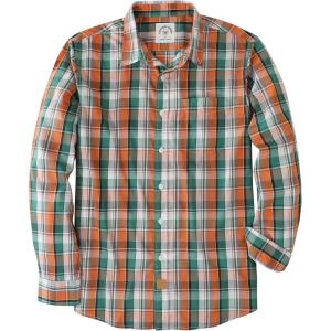 image:imageDubinik Mens Long Sleeve Button Down Shirts Plaid Casual Work Cotton Vintage Soft with Pocket Regular FitOrange Green 052