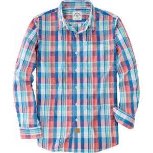 image:imageDubinik Mens Long Sleeve Button Down Shirts Plaid Casual Work Cotton Vintage Soft with Pocket Regular FitPink Blue 052