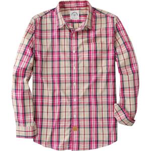 image:imageDubinik Mens Long Sleeve Button Down Shirts Plaid Casual Work Cotton Vintage Soft with Pocket Regular FitPink Khaki 052