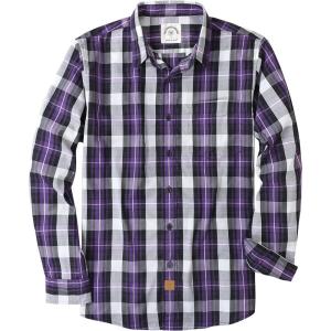 image:imageDubinik Mens Long Sleeve Button Down Shirts Plaid Casual Work Cotton Vintage Soft with Pocket Regular FitPurple Black 052