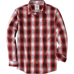 image:imageDubinik Mens Long Sleeve Button Down Shirts Plaid Casual Work Cotton Vintage Soft with Pocket Regular FitRed Black and White 052