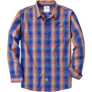 image:imageDubinik Mens Long Sleeve Button Down Shirts Plaid Casual Work Cotton Vintage Soft with Pocket Regular FitRoyal Blue Orange 052