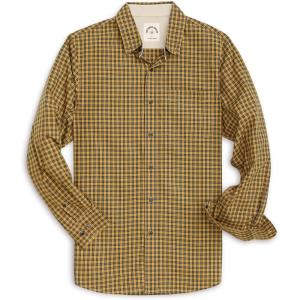 image:imageDubinik Mens Long Sleeve Button Down Shirts Plaid Casual Work Cotton Vintage Soft with Pocket Regular FitYellow Black Zs