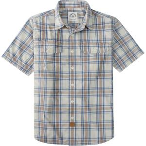 image:imageDubinik Mens Short Sleeve Button Down Shirts Plaid Casual Western Style Shirt 2 Pocket Lightweight Breathable Regular FitBeige and Blue