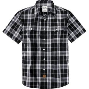 image:imageDubinik Mens Short Sleeve Button Down Shirts Plaid Casual Western Style Shirt 2 Pocket Lightweight Breathable Regular FitBlack and Gray