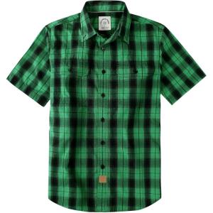 image:imageDubinik Mens Short Sleeve Button Down Shirts Plaid Casual Western Style Shirt 2 Pocket Lightweight Breathable Regular FitBlack and Green