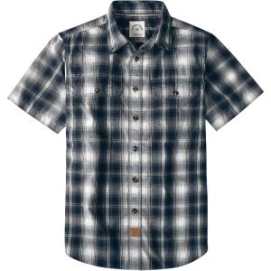 image:imageDubinik Mens Short Sleeve Button Down Shirts Plaid Casual Western Style Shirt 2 Pocket Lightweight Breathable Regular FitBlue White and Gray