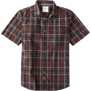 image:imageDubinik Mens Short Sleeve Button Down Shirts Plaid Casual Western Style Shirt 2 Pocket Lightweight Breathable Regular FitBrown