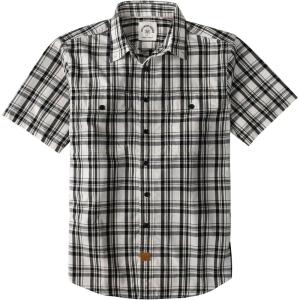 image:imageDubinik Mens Short Sleeve Button Down Shirts Plaid Casual Western Style Shirt 2 Pocket Lightweight Breathable Regular FitGray and White