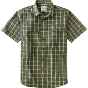image:imageDubinik Mens Short Sleeve Button Down Shirts Plaid Casual Western Style Shirt 2 Pocket Lightweight Breathable Regular FitGreen