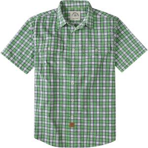 image:imageDubinik Mens Short Sleeve Button Down Shirts Plaid Casual Western Style Shirt 2 Pocket Lightweight Breathable Regular FitGreen and White