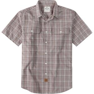 image:imageDubinik Mens Short Sleeve Button Down Shirts Plaid Casual Western Style Shirt 2 Pocket Lightweight Breathable Regular FitLight Gray Brown
