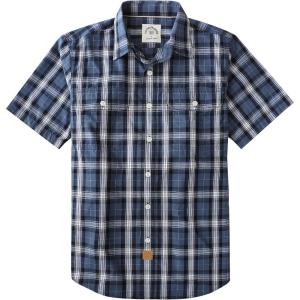 image:imageDubinik Mens Short Sleeve Button Down Shirts Plaid Casual Western Style Shirt 2 Pocket Lightweight Breathable Regular FitNavy and White
