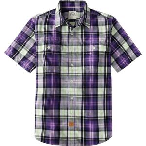 image:imageDubinik Mens Short Sleeve Button Down Shirts Plaid Casual Western Style Shirt 2 Pocket Lightweight Breathable Regular FitPurple and White