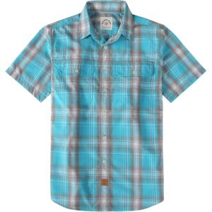 image:imageDubinik Mens Short Sleeve Button Down Shirts Plaid Casual Western Style Shirt 2 Pocket Lightweight Breathable Regular FitSky Blue and Gray