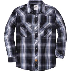 image:imageDubinik Pearl Snap Shirts for Men Long Sleeve Western Shirt for Mens Vintage Casual Plaid Cowboy Country ButtonGray Black
