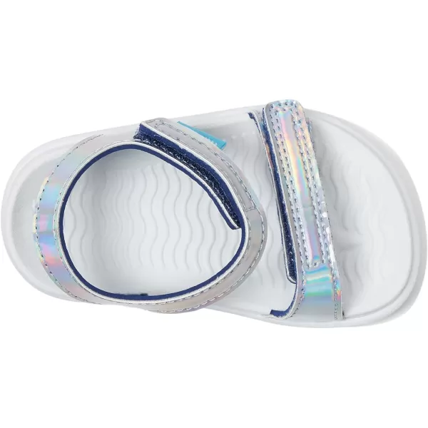 Native Shoes Kids Charley Hologram  Flat Sandals for Kids - Metallic Synthetic Upper, Man Made Outsole, and Round Toe