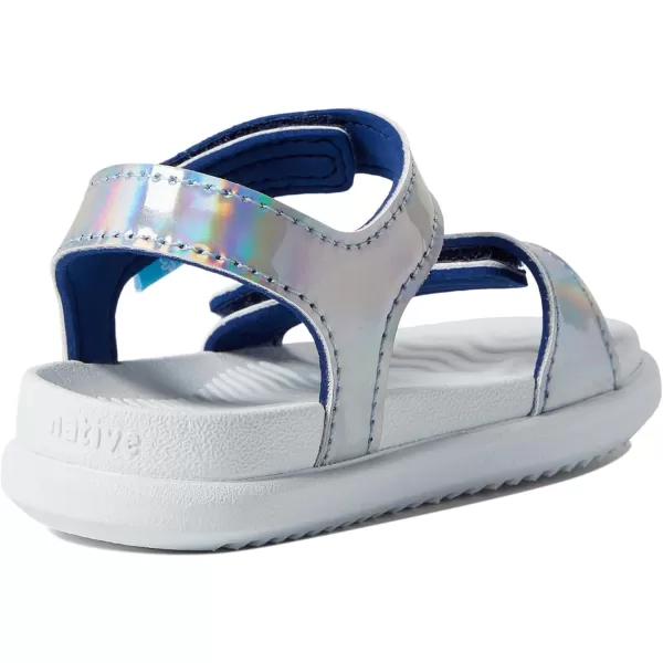 Native Shoes Kids Charley Hologram  Flat Sandals for Kids - Metallic Synthetic Upper, Man Made Outsole, and Round Toe