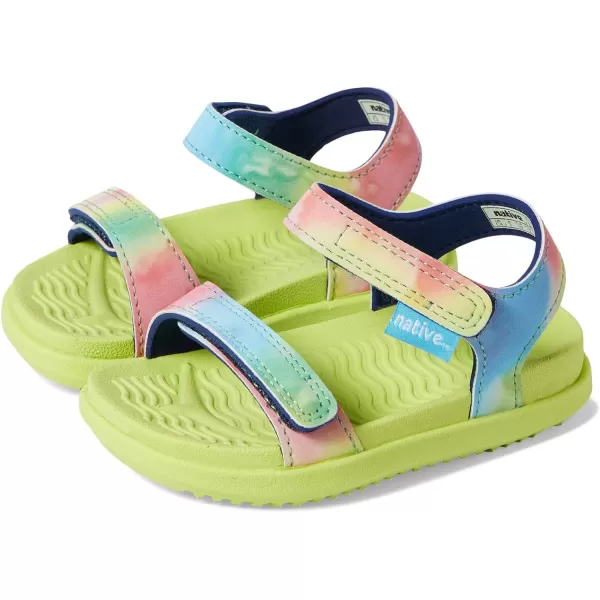 Native Shoes Kids Charley Sugarlite Print Flat Sandals for Little Kid - Hook-Loop Closure with EVA Footbed, and Eye-Catching Design