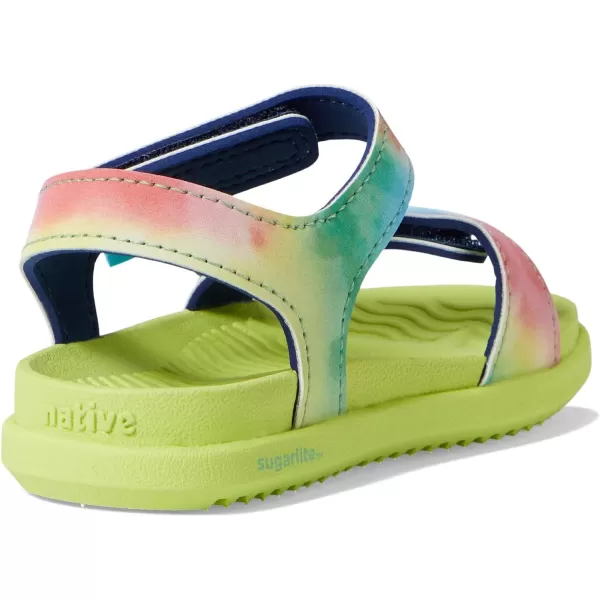 Native Shoes Kids Charley Sugarlite Print Flat Sandals for Little Kid - Hook-Loop Closure with EVA Footbed, and Eye-Catching Design