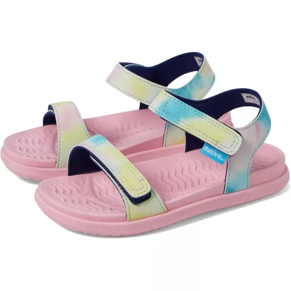 Native Shoes Kids Charley Sugarlite Print Flat Sandals for Little Kid - Hook-Loop Closure with EVA Footbed, and Eye-Catching Design
