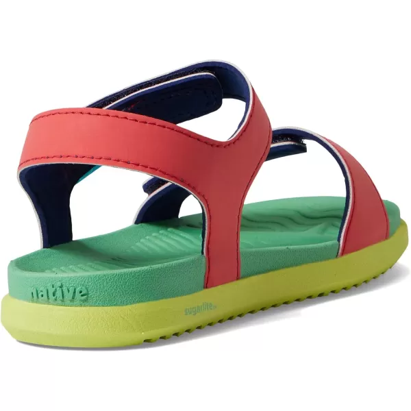Native Shoes Kids Charley Sugarlite Sandals for Little Kid - Man-Made Upper and Lining, Hook-Loop Closure, and Open Round Toe Style