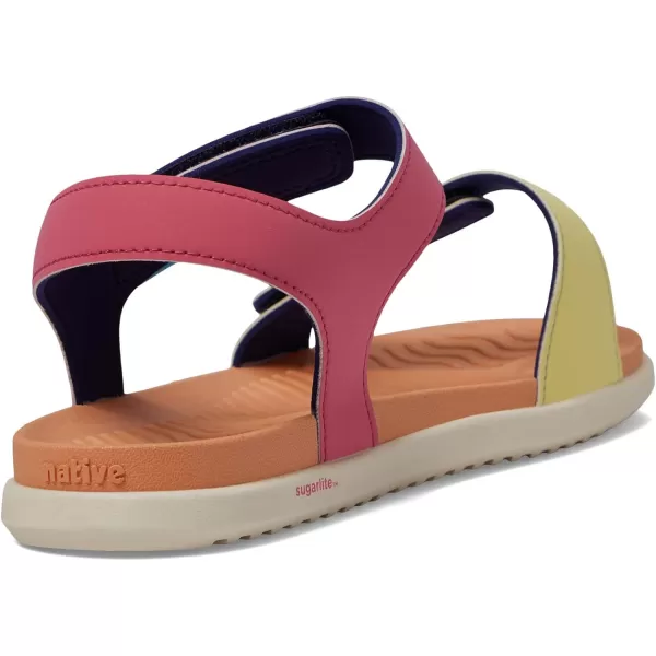 Native Shoes Kids Charley Sugarlite Sandals for Little Kid - Man-Made Upper and Lining, Hook-Loop Closure, and Open Round Toe Style
