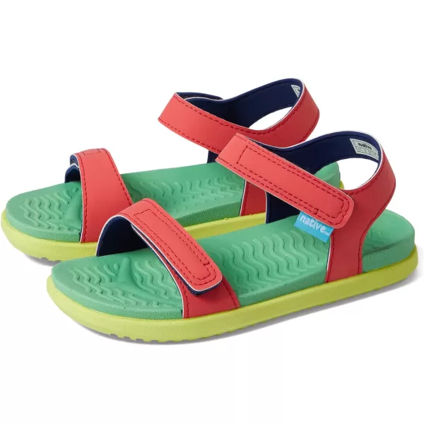 Native Shoes Kids Charley Sugarlite Sandals for Little Kid - Man-Made Upper and Lining, Hook-Loop Closure, and Open Round Toe Style