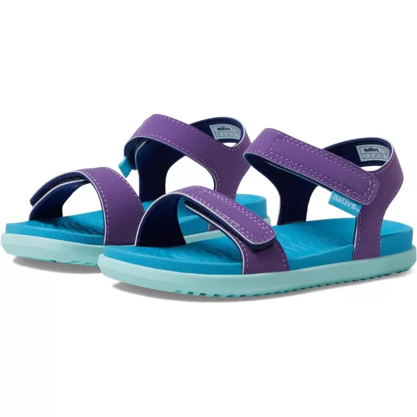 Native Shoes Kids Charley Sugarlite Sandals for Little Kid - Man-Made Upper and Lining, Hook-Loop Closure, and Open Round Toe Style