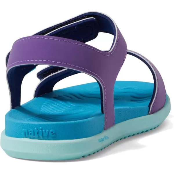Native Shoes Kids Charley Sugarlite Sandals for Little Kid - Man-Made Upper and Lining, Hook-Loop Closure, and Open Round Toe Style