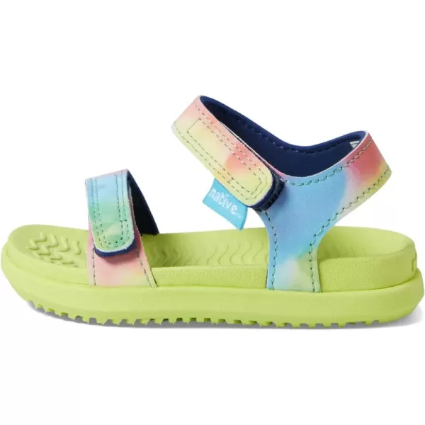 Native Shoes Kids Charley Sugarlite Print Flat Sandals for Little Kid - Hook-Loop Closure with EVA Footbed, and Eye-Catching Design