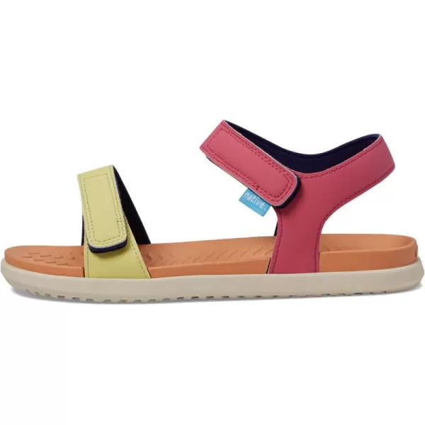 Native Shoes Kids Charley Sugarlite Sandals for Little Kid - Man-Made Upper and Lining, Hook-Loop Closure, and Open Round Toe Style